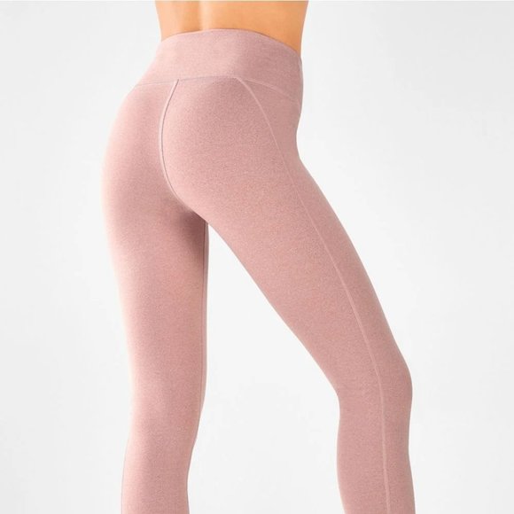 Fabletics Pants - Womens Fabletics High-Waisted Heathered 7/8 Legging in Rosebloom Heather Size L